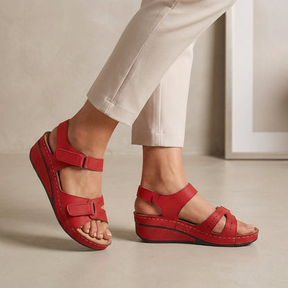 Orthopedic Adjustable Strap Wedge Ankle Sandals for Women – Supportive & Comfortable Fit