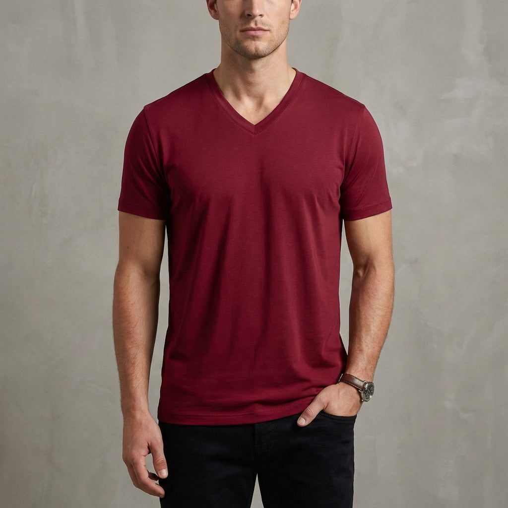 Athletic Fit V-Neck T-Shirt for Men – Casual Comfort & Style