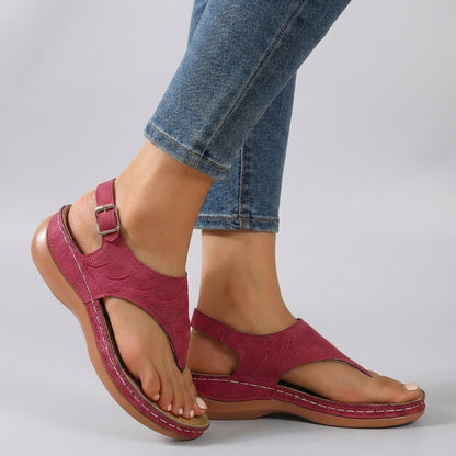 Embroidered Orthopedic Wedge Heel Sandals for Women – Supportive Stylish Comfort