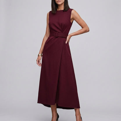 Elegant Sleeveless Midi Dress for Women – Timeless Sophistication & Graceful Style