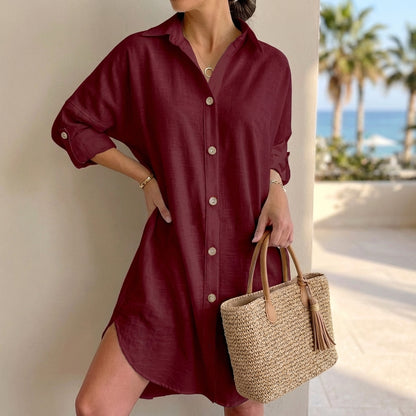 Button Front Shirt Dress for Women – Relaxed Everyday Comfort