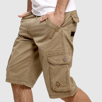 Relaxed Fit Solid Cargo Shorts for Men – Casual Functional Style