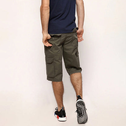 Relaxed Fit Solid Cargo Shorts for Men – Casual Functional Style