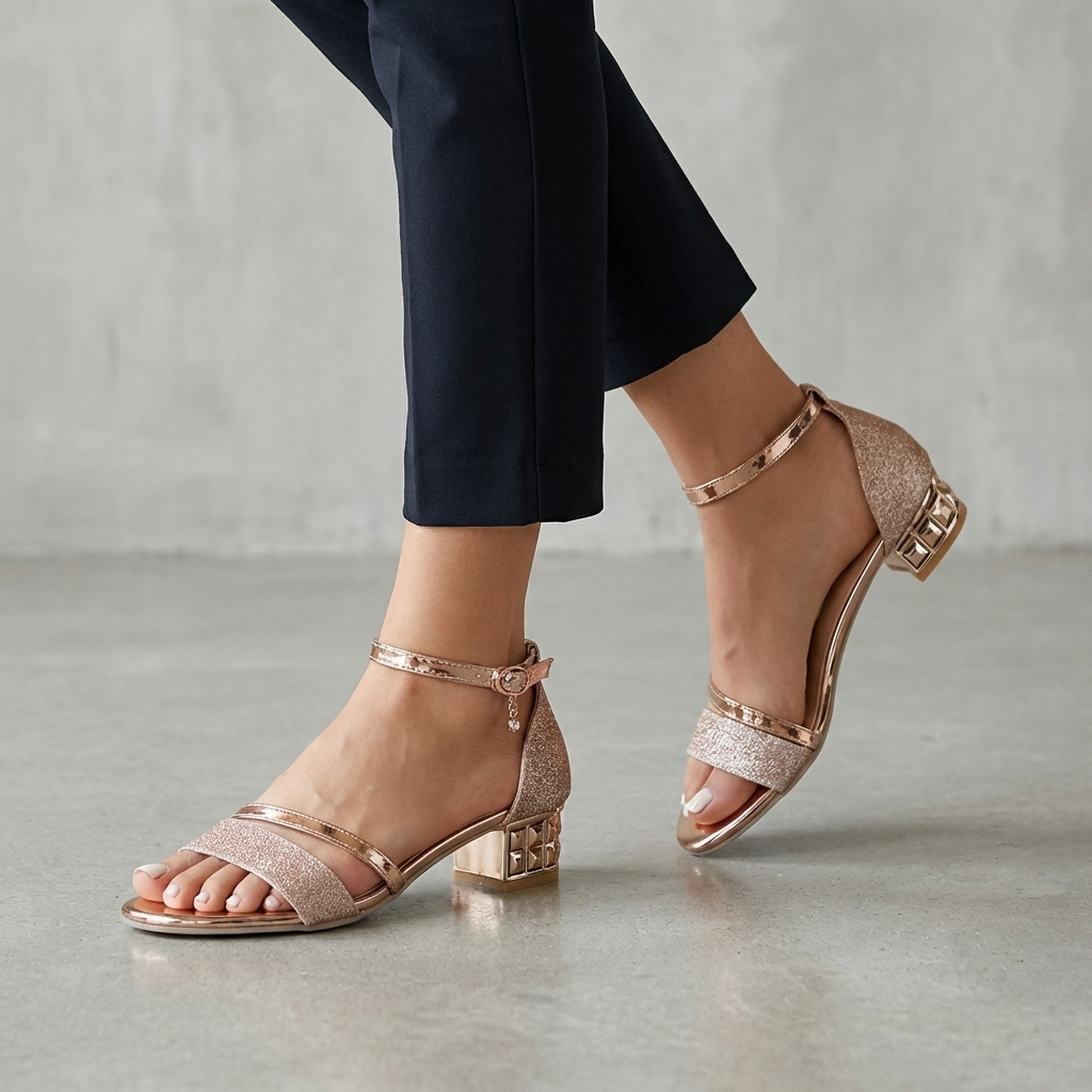 Ankle Strap Block Heel Sandals for Women – Elegant Comfort & Modern Style