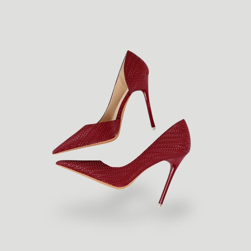High-Heeled Shoes for Women - Stiletto Heel - Pointed Toe - Elegant Scale Texture