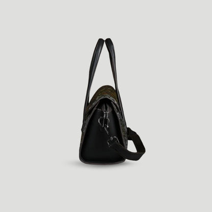 Women's Handbag - Embossed Floral Pattern - Elegant Design - Detachable Shoulder Strap