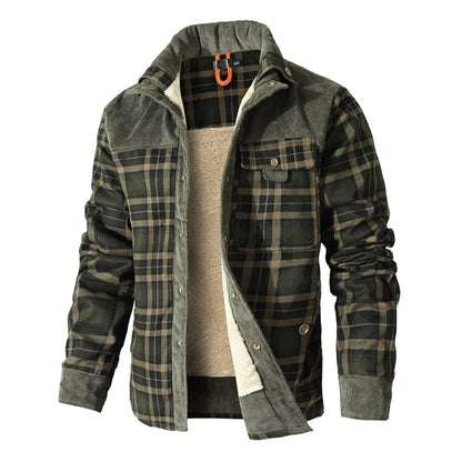 Harry Plaid Relaxed Fit Shirt Jacket | Fleece Lined Corduroy Shirt Jacket