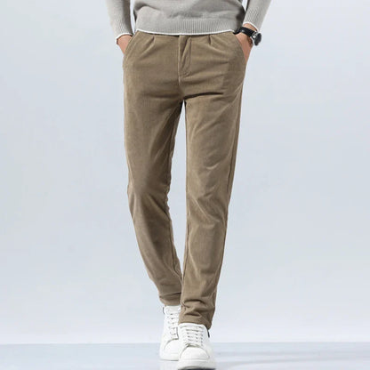George Relaxed Trousers | Pleated Ribbed Side Pockets Trousers