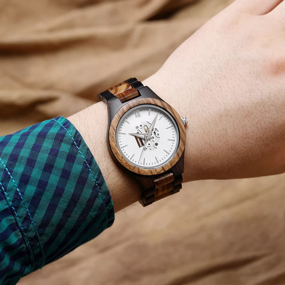 Harry Wood Skeleton Watch | Skeleton Dial Link Bracelet Watch