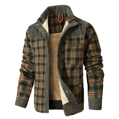 Harry Plaid Relaxed Fit Shirt Jacket | Fleece Lined Corduroy Shirt Jacket