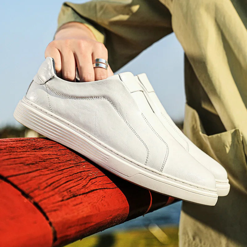Harry Standard Fit Slip-On Loafers | Ribbed Sole Stitched Slip-On Loafers
