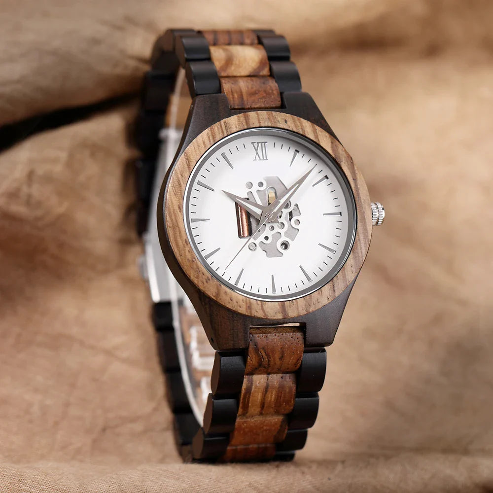 Harry Wood Skeleton Watch | Skeleton Dial Link Bracelet Watch