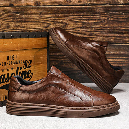 Harry Standard Fit Slip-On Loafers | Ribbed Sole Stitched Slip-On Loafers