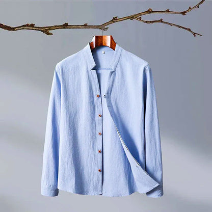 Casual Stand Collar Button Front Shirt for Men – Relaxed Everyday Comfort