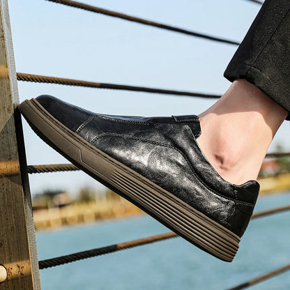 Harry Standard Fit Slip-On Loafers | Ribbed Sole Stitched Slip-On Loafers