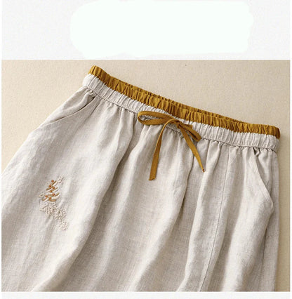 Embroidered A-Line Midi Skirt for Women – Comfortable Stylish Design