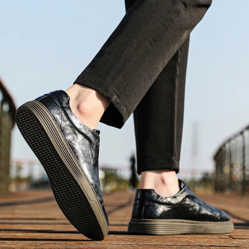 Harry Standard Fit Slip-On Loafers | Ribbed Sole Stitched Slip-On Loafers