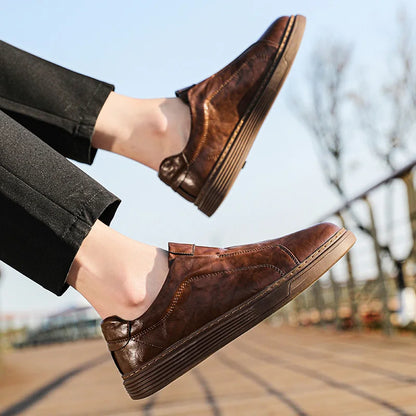 Harry Standard Fit Slip-On Loafers | Ribbed Sole Stitched Slip-On Loafers