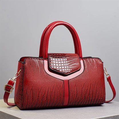 Rosie Structured Satchel Handbag | Embossed Top Handle Satchel Handbag
