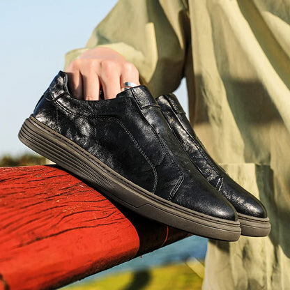 Harry Standard Fit Slip-On Loafers | Ribbed Sole Stitched Slip-On Loafers