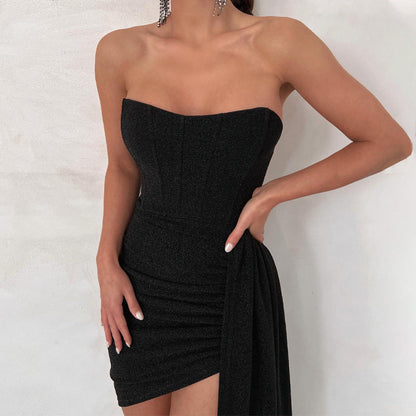 Women Cocktail Dress – Asymmetric Cut – One Shoulder – Elegant Party Look