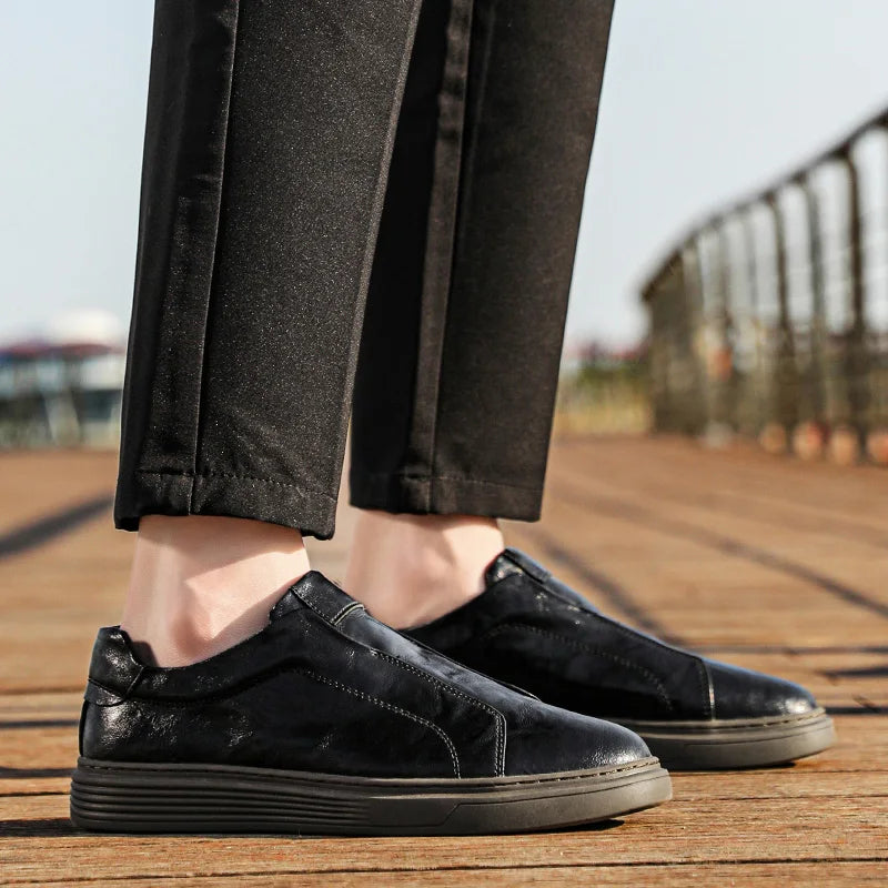 Harry Standard Fit Slip-On Loafers | Ribbed Sole Stitched Slip-On Loafers