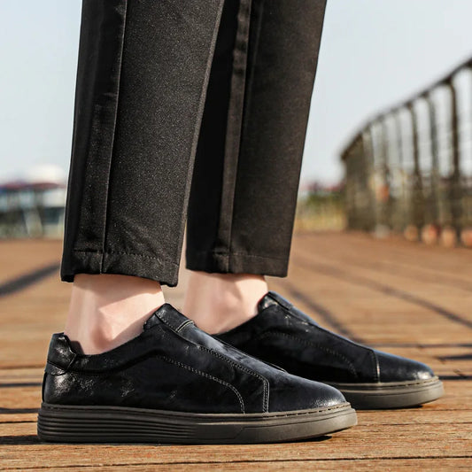 Harry Standard Fit Slip-On Loafers | Ribbed Sole Stitched Slip-On Loafers