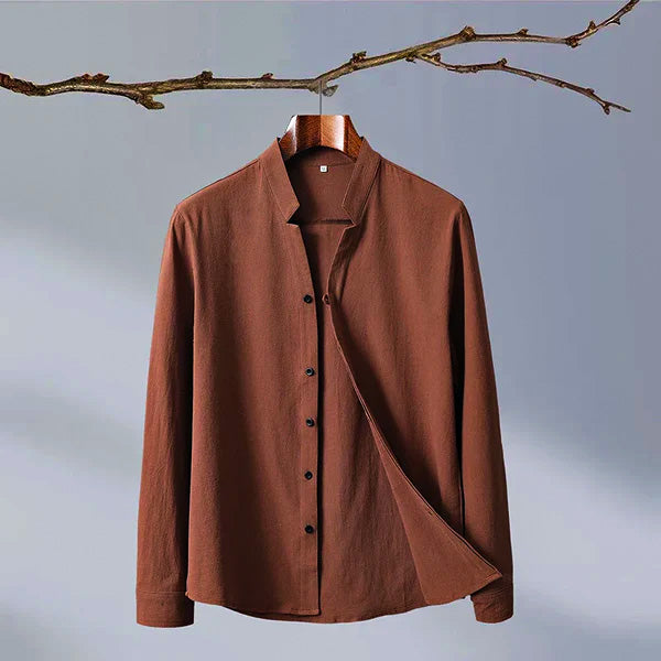 Casual Stand Collar Button Front Shirt for Men – Relaxed Everyday Comfort