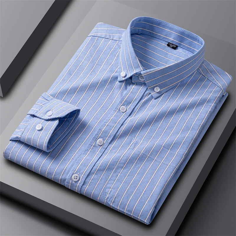 Classic Striped Button-Down Shirt for Men – Smart Everyday Comfort