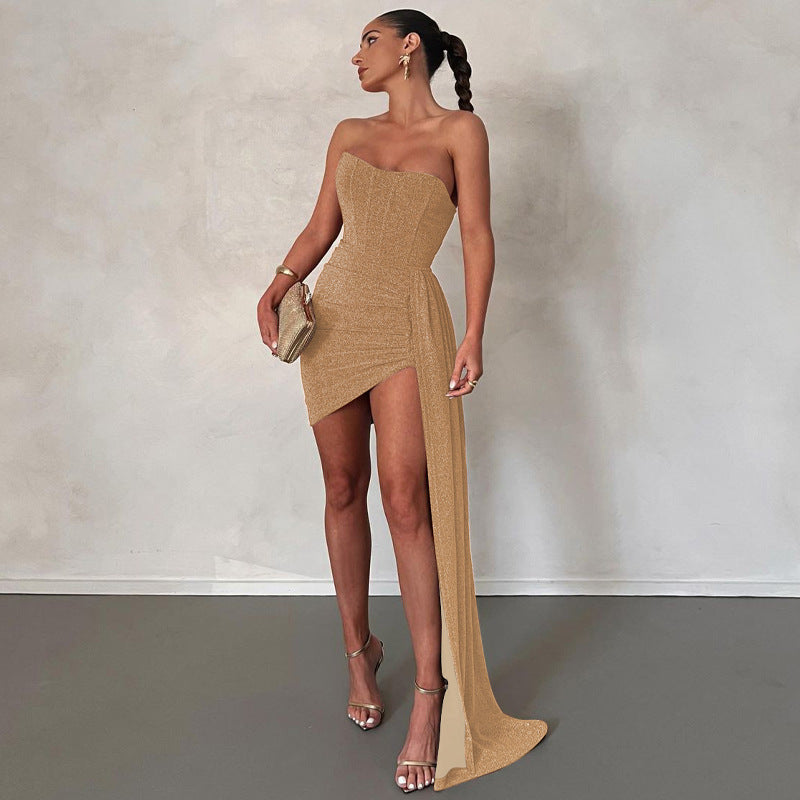 Women Cocktail Dress – Asymmetric Cut – One Shoulder – Elegant Party Look