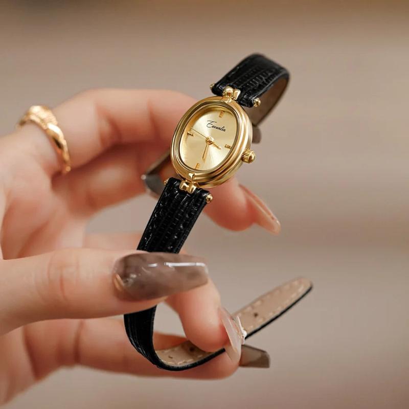 Amelia Oval Watch | Textured Strap Adjustable Band Watch