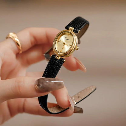 Amelia Oval Watch | Textured Strap Adjustable Band Watch