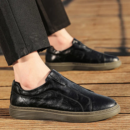 Harry Standard Fit Slip-On Loafers | Ribbed Sole Stitched Slip-On Loafers