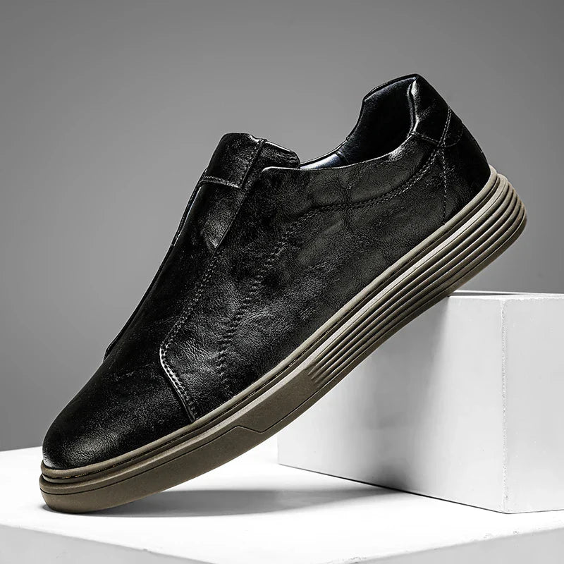 Harry Standard Fit Slip-On Loafers | Ribbed Sole Stitched Slip-On Loafers