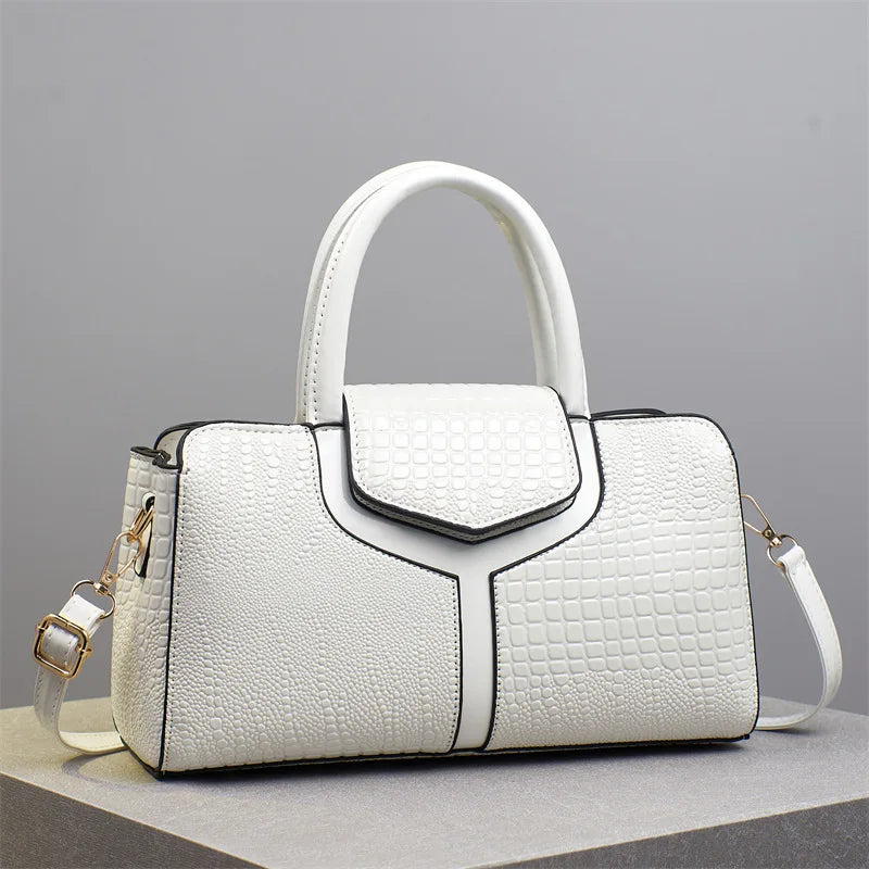 Rosie Structured Satchel Handbag | Embossed Top Handle Satchel Handbag