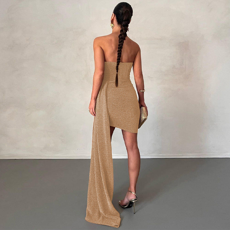 Women Cocktail Dress – Asymmetric Cut – One Shoulder – Elegant Party Look