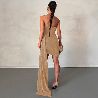 Women Cocktail Dress – Asymmetric Cut – One Shoulder – Elegant Party Look