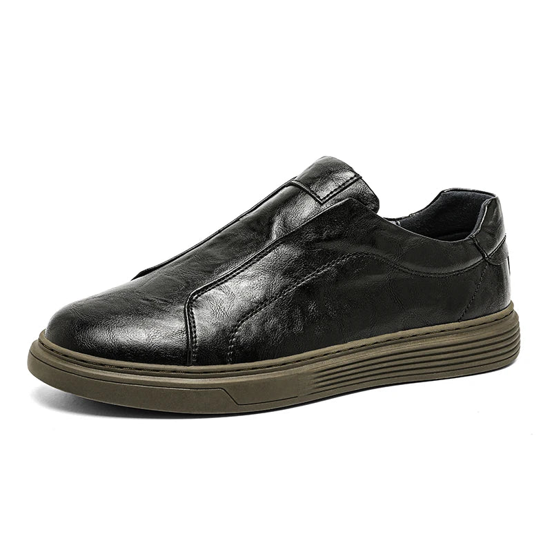 Harry Standard Fit Slip-On Loafers | Ribbed Sole Stitched Slip-On Loafers