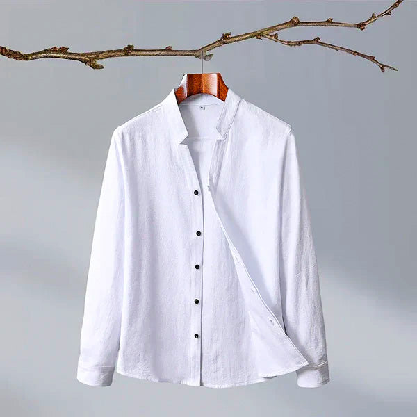 Casual Stand Collar Button Front Shirt for Men – Relaxed Everyday Comfort