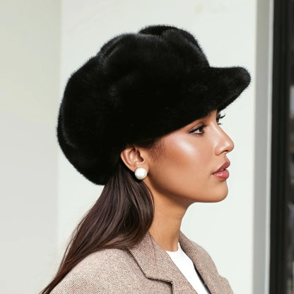 Harper Brimmed Fuzzy Baker Boy Hat | Relaxed Fit Solid Baker Boy Hat