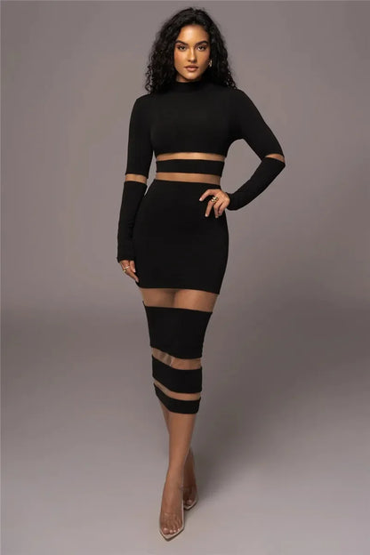 Dress for Women – Bodycon Fit – Stretchable Jersey – Cut-Out Details – Midi Length