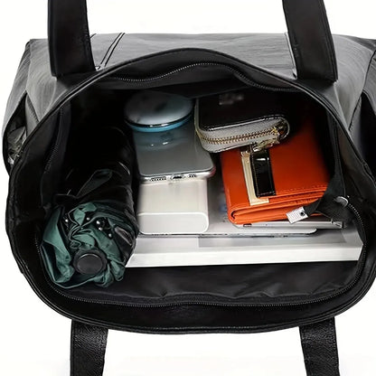 Classic Leather-inspired Tote Bag for Women – Spacious Everyday Elegance