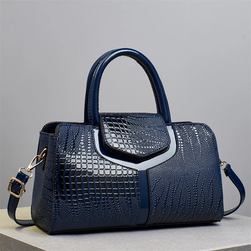 Rosie Structured Satchel Handbag | Embossed Top Handle Satchel Handbag
