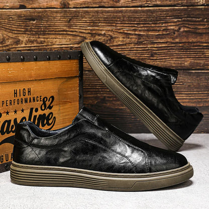 Harry Standard Fit Slip-On Loafers | Ribbed Sole Stitched Slip-On Loafers