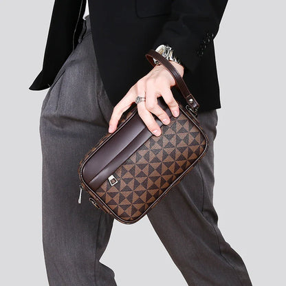 Oscar Structured Crossbody Bag | Checkered Design Silver-Tone Crossbody Bag