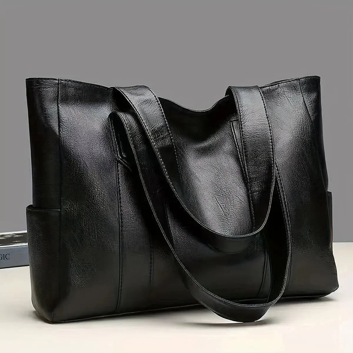 Classic Leather-inspired Tote Bag for Women – Spacious Everyday Elegance