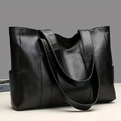 Classic Leather-inspired Tote Bag for Women – Spacious Everyday Elegance