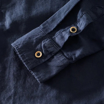Mandarin Collar Linen Shirt for Men – Relaxed Everyday Comfort