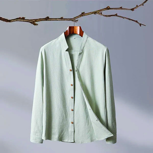 Casual Stand Collar Button Front Shirt for Men – Relaxed Everyday Comfort