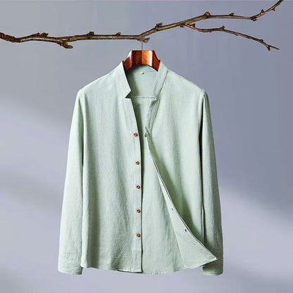 Casual Stand Collar Button Front Shirt for Men – Relaxed Everyday Comfort